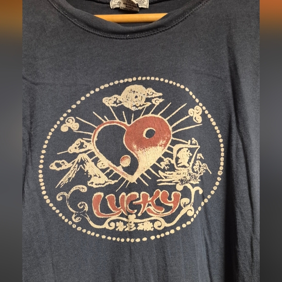 Lucky Brand Graphic Tee with Yin Yang Heart - Picture 8 of 9